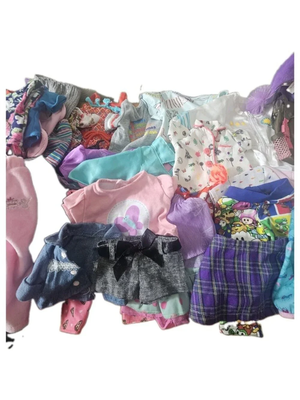 Bulk Lot Mixed Doll Clothes With Assorted Shoes For Og Dolls And Others Used